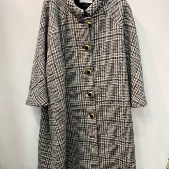 Balenciaga Jackets & Blazers - BALENCIAGA Grey Wool Mohair PLAID Coat Jacket size36